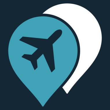 Havaalanı işaretleri düz simgesi