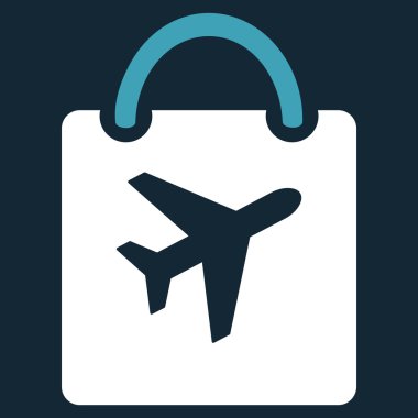 Duty Free çanta düz simgesi