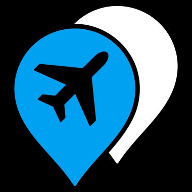 Havaalanı işaretleri düz simgesi