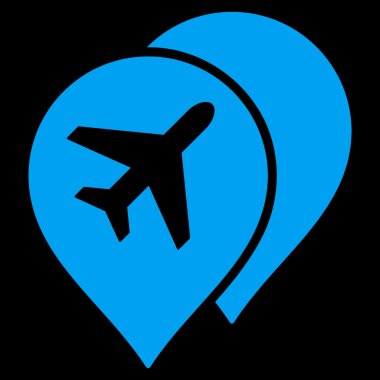 Havaalanı işaretleri düz simgesi