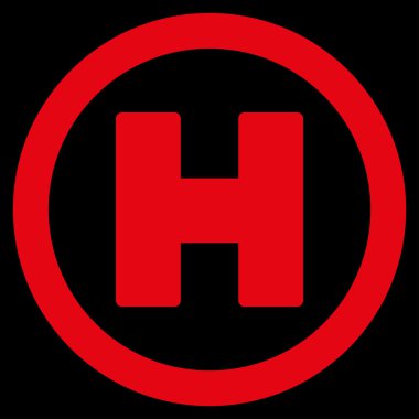 Helikopter iniş düz simgesi