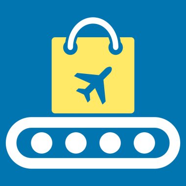 Bagaj konveyör düz simgesi