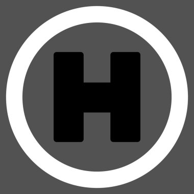 Helikopter iniş düz simgesi