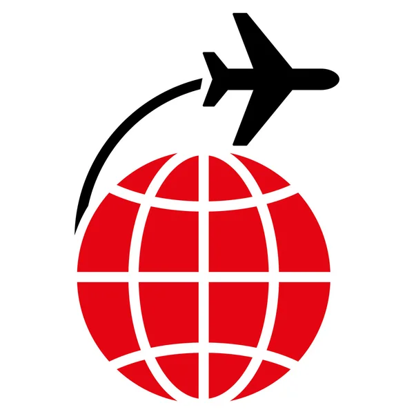 Vuelo Internacional Flat Icon — Vector de stock