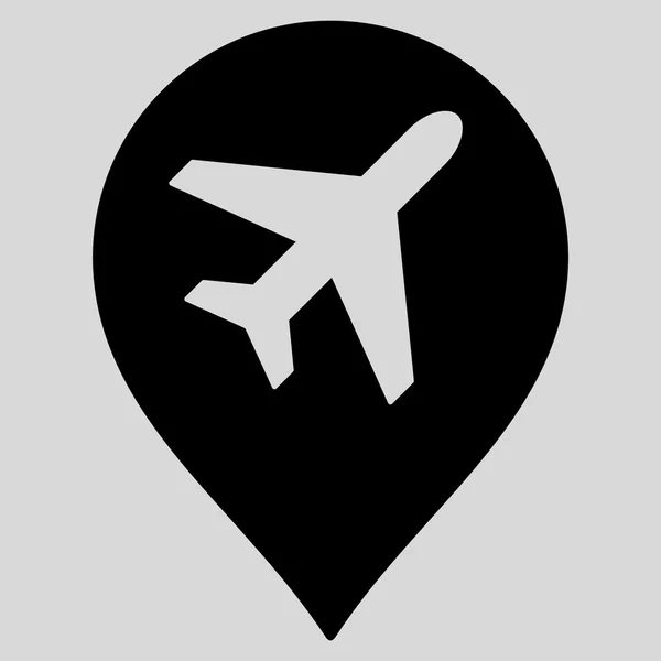 Havaalanı harita işaretleyici düz simgesi — Stok Vektör