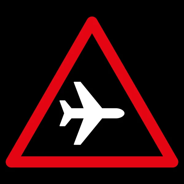 Airplane Warning Flat Icon — Stock Vector