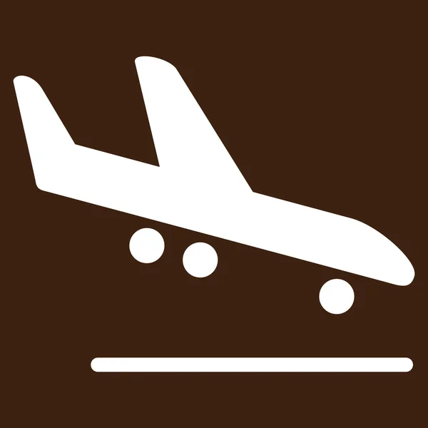 Repülőgép érkezése lapos ikon — Stock Vector