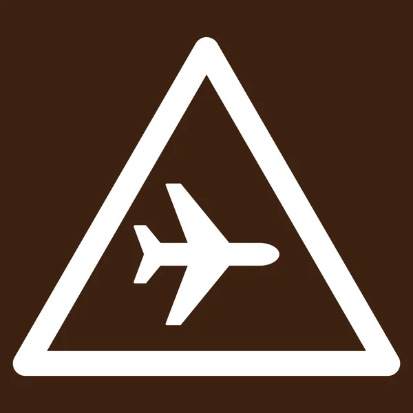 Airplane Warning Flat Icon — Stock Vector