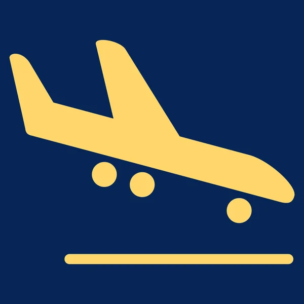 Vliegtuig aankomst platte pictogram — Stockvector