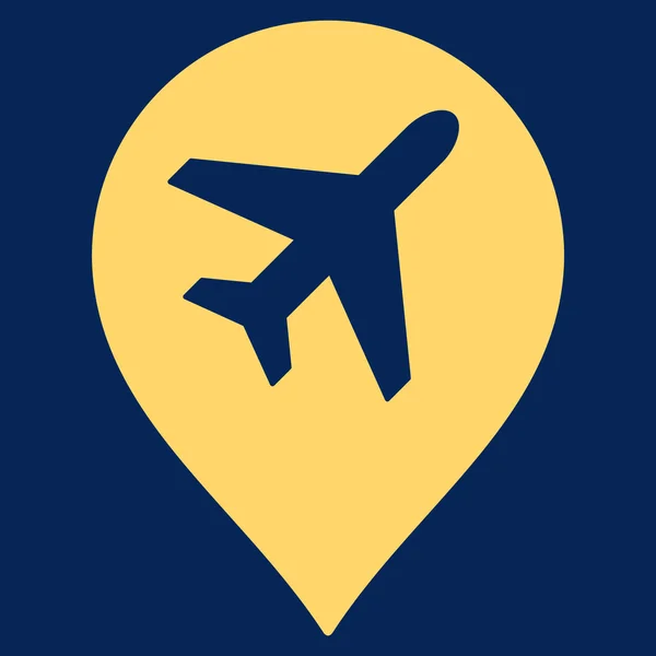 Mapa do aeroporto Marcador Flat Icon — Vetor de Stock