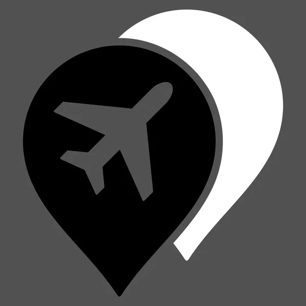 Flygplatssymbolen markörer platt — Stock vektor