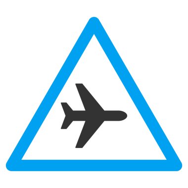 Uçak uyarı düz simgesi