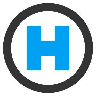 Helikopter iniş düz simgesi