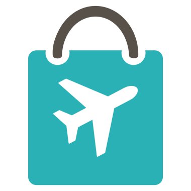 Duty Free çanta düz simgesi