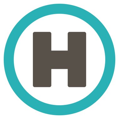 Helikopter iniş düz simgesi