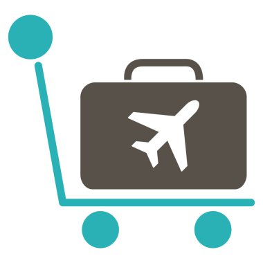 Bagaj Trolley Düz Simgesi