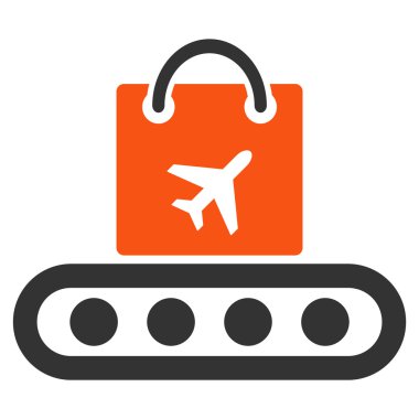 Bagaj konveyör düz simgesi