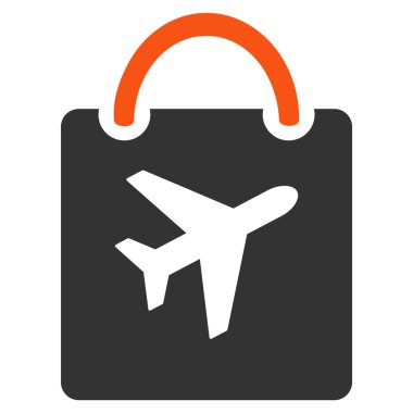 Duty Free çanta düz simgesi