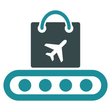 Bagaj konveyör düz simgesi