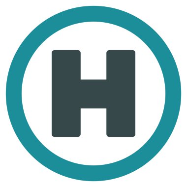 Helikopter iniş düz simgesi
