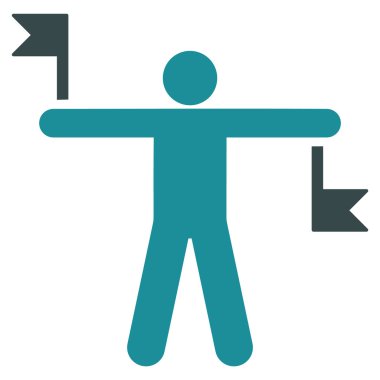 Sinyal bayrakları düz simgesi