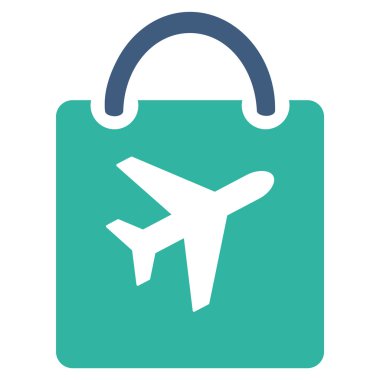 Duty Free çanta düz simgesi