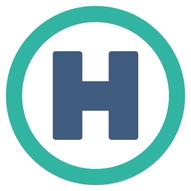 Helikopter iniş düz simgesi