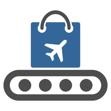 Bagaj konveyör düz simgesi