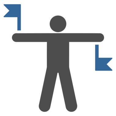 Sinyal bayrakları düz simgesi