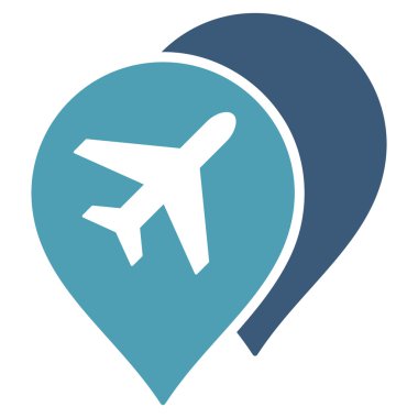 Havaalanı işaretleri düz simgesi