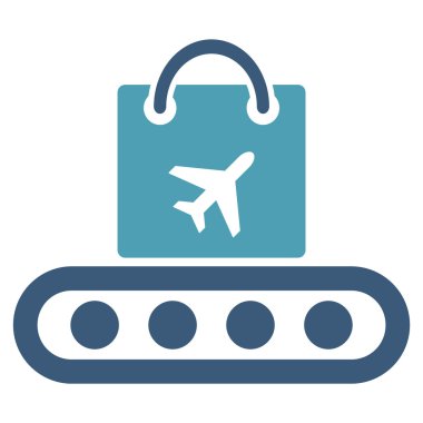 Bagaj konveyör düz simgesi