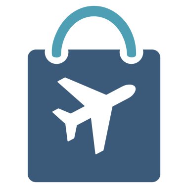 Duty Free çanta düz simgesi