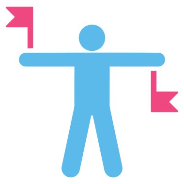 Sinyal bayrakları düz simgesi