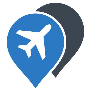 Havaalanı işaretleri düz simgesi