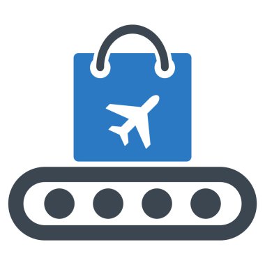 Bagaj konveyör düz simgesi