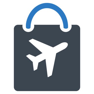 Duty Free çanta düz simgesi