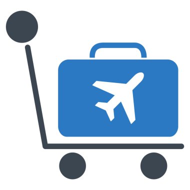 Bagaj Trolley Düz Simgesi