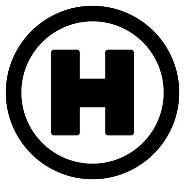 Helikopter iniş düz simgesi