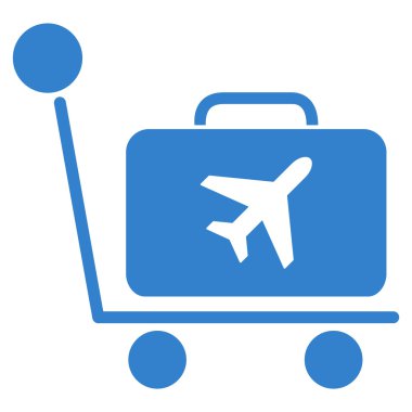 Bagaj Trolley Düz Simgesi