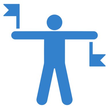 Sinyal bayrakları düz simgesi