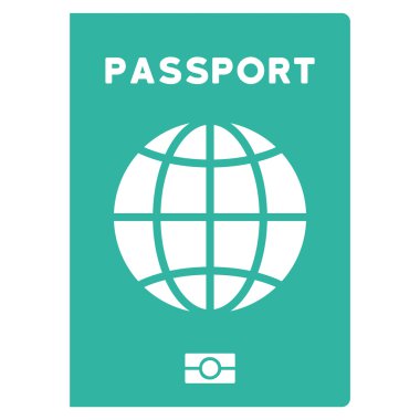 Dünya pasaport düz simgesi
