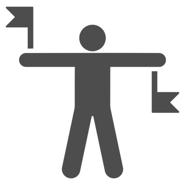 Sinyal bayrakları düz simgesi