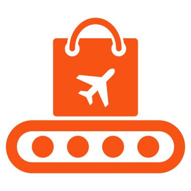 Bagaj konveyör düz simgesi