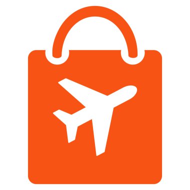 Duty Free çanta düz simgesi