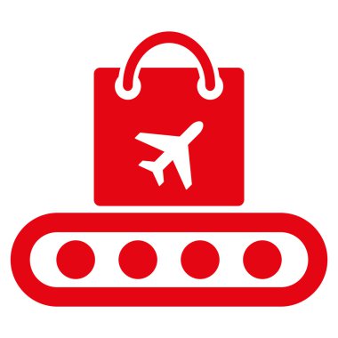 Bagaj konveyör düz simgesi