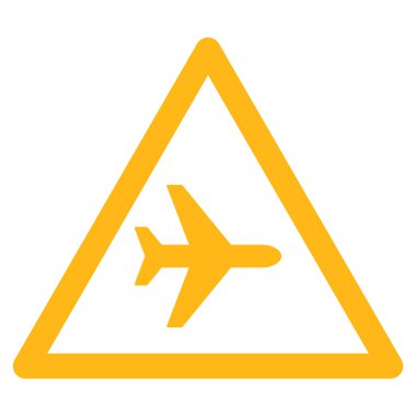 Uçak uyarı düz simgesi
