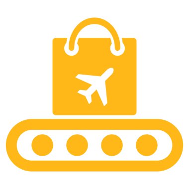 Bagaj konveyör düz simgesi