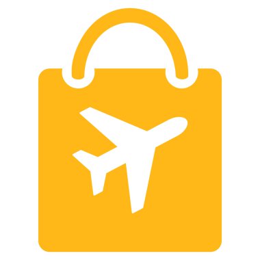 Duty Free çanta düz simgesi