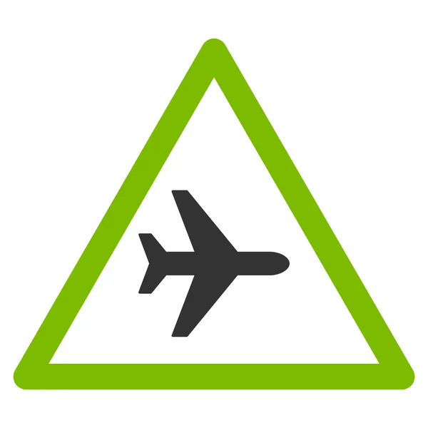 Avião aviso ícone plano — Vetor de Stock
