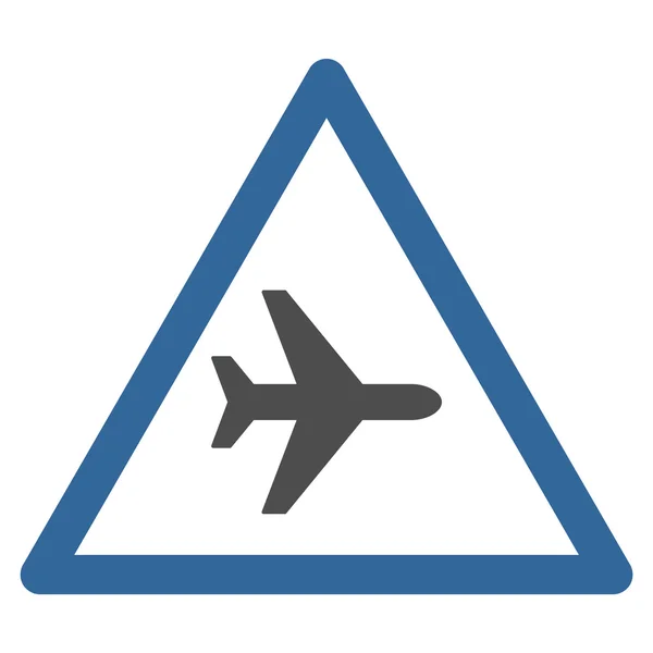 Repülőgép figyelmeztető lapos ikon — Stock Vector